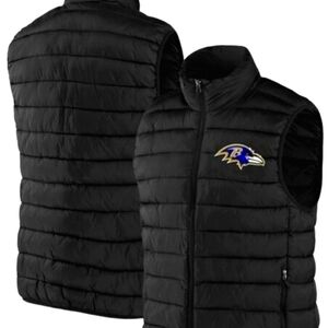 Baltimore Ravens Sleeveless Puffer Vest Jacket Winter Coat NWT